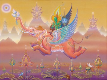 Indra en Travatimsa Heaven CK Fairy Tales Pinturas al óleo